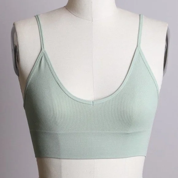 Black Chocolate Lilac White Sage Mocha Low Back Seamless Solid Bralette Womens - Picture 6 of 10